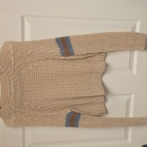 American Eagle Outfitters Beige Cowl Neck Sweater with Knit Texture